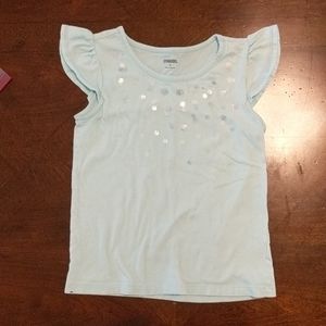 Gymboree top, sz 8, light teal color with sequins